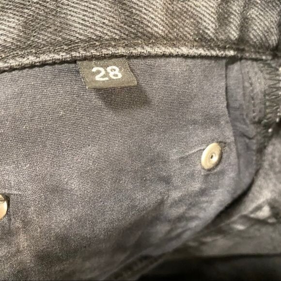 Jeu Illimité High Waisted Boyfriend Jeans Black/Charcoal Size 28 NWT Premium Den - Picture 6 of 6